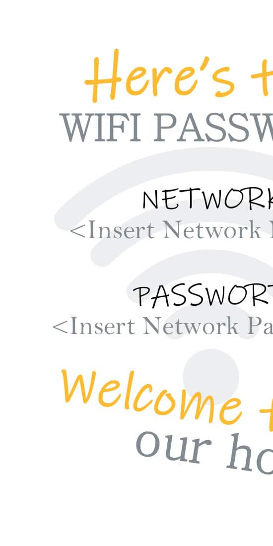 Sample image showing left side of WiFi password printable with gray text.