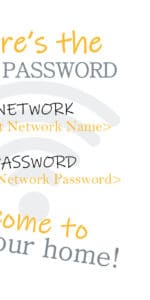 Sample image showing right side of WiFi password printable with yellow text.
