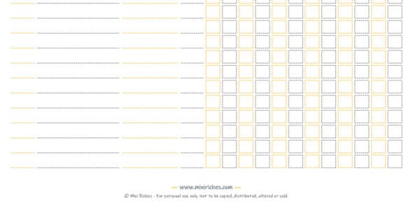 Image showing a sample of the bill pay checklist printable.