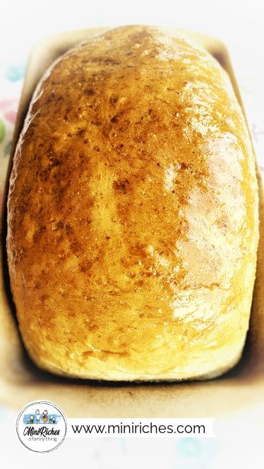 A photo showing a loaf of easy homemade bread.